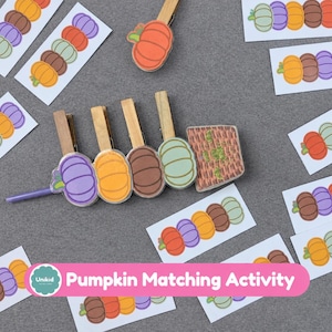 Fall Pumpkin Matching Activity | Halloween Preschool Activity | Fine Motor Skills Game