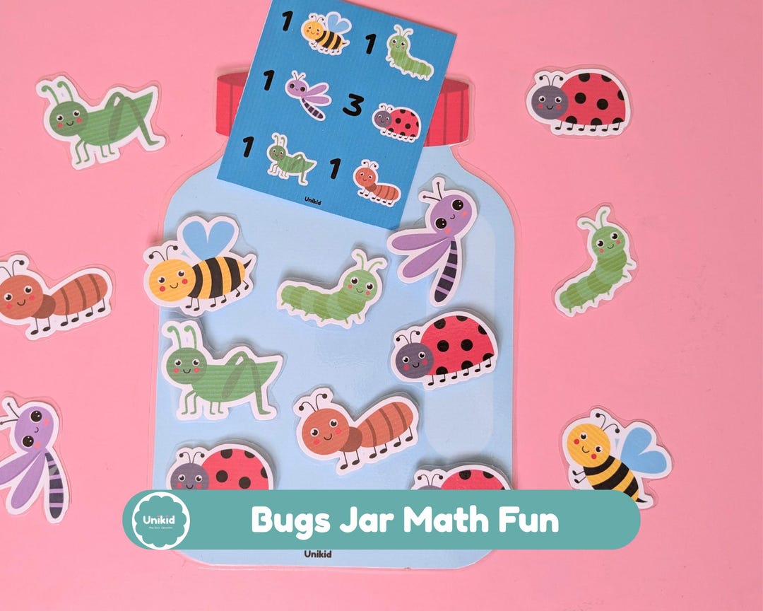 Bug Jar Math Printable, Toddler Counting Activity, Preschool Insect ...