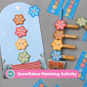 Winter Snowflakes Matching Activity | Christmas Preschool Activity | Fine Motor Skills Game