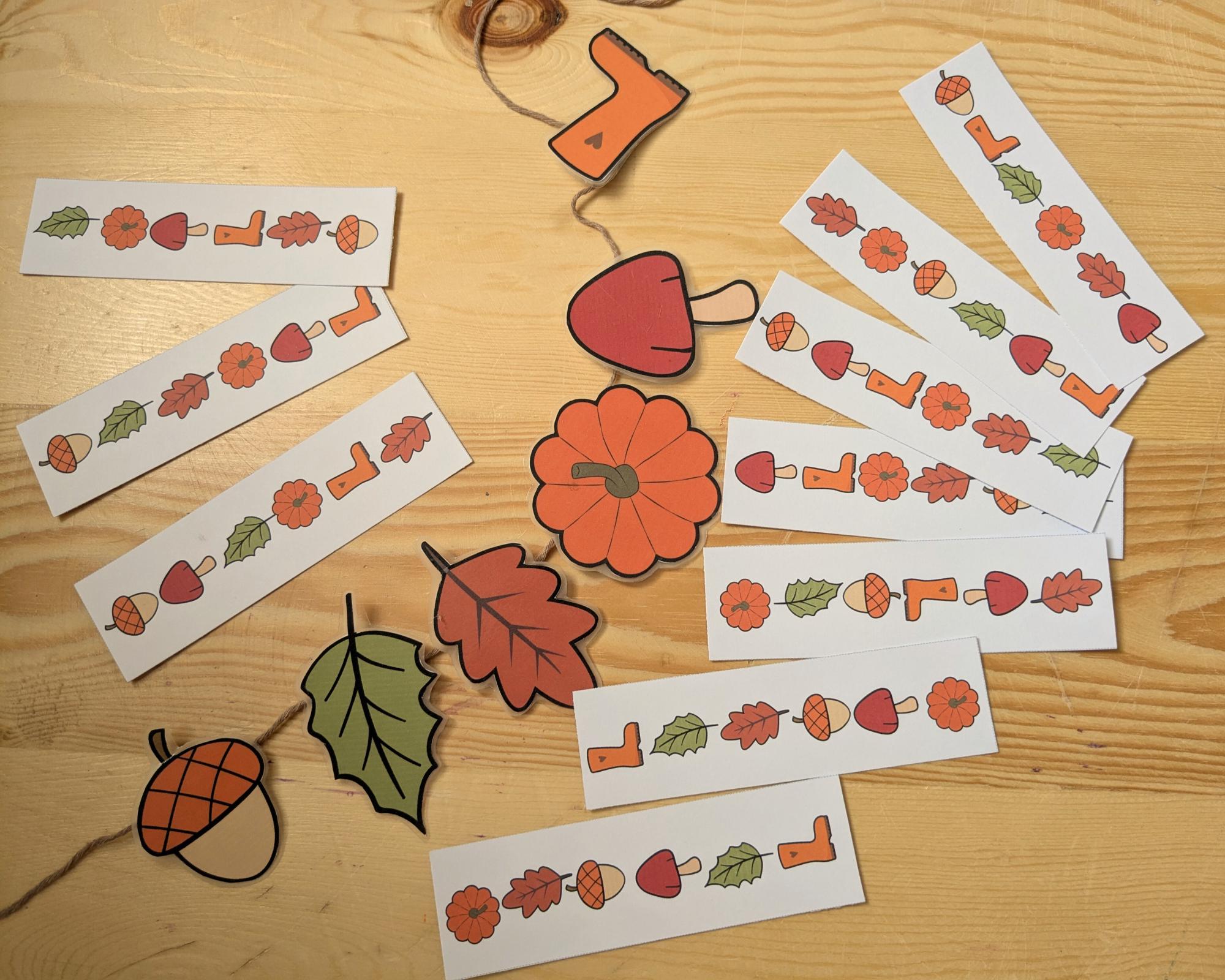 Fall Pattern Matching Printable Autumn Preschool Activity Sequencing ...