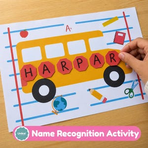 School Bus Name Craft: Cut, Stick & Write Activity (Printable PDF A4)