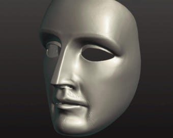 3D Model of King Baldwin IV Mask w/ Facial Hair STL File | 3D Printing