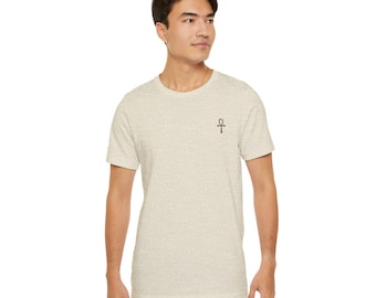スピリチュアルなアンク生命の鍵Tシャツ、エジプトの象徴グラフィックトップ