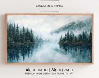 Serene Lake Samsung Frame Tv Art, Moody Landscape, StudioViewPrints