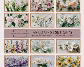 Textured Floral Samsung Frame TV, Spring Collection, Digital Download, StudioViewPrints