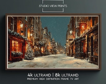 Vintage Winter Street Samsung Frame Tv Art, Wallpaper, Screensaver, Instant Download, StudioViewPrints TV106