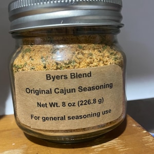 8 oz Byers Blend Cajun Seasoning Glass Jar | Handmade Louisiana Spice Blend | Small Batch, Bold Southern Heat