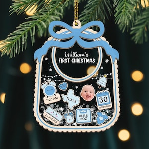 Baby&#39;s First Christmas Shaker Ornament 2025, Personalized Baby 1st Christmas Ornament, Custom New Baby Gift, 4D Shake Keepsake Ornament