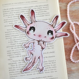 Pink Axolotl - bookmark - made to order