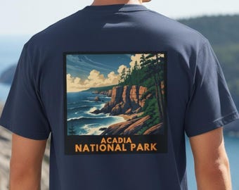 Acadia National Park Shirt, Back Print Tee, Maine Coastal Shirt, Vintage Park Shirt, National Park Gift
