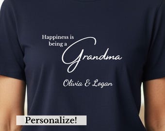 Chemise grand-mère personnalisée, chemise personnalisée prénoms petits-enfants, cadeau pour grand-mère, t-shirt prénom grand-mère