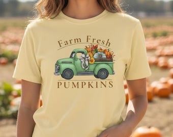 Farm Fresh Pumpkins Shirt or Sweatshirt, Pumpkin Farm Tshirt, Fall Harvest Tee, Farmhouse Autumn Graphic Tee