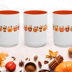 Pumpkin Spice Coffee Mug, Fall Ceramic Latte Cup, Coffee Lover Gift