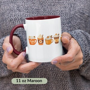 Pumpkin Spice Coffee Mug, Fall Latte Cup, Seasonal Ceramic Mug 11oz or 15oz