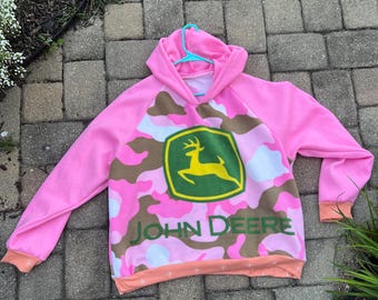 Sudadera con capucha de John Deere, sudadera con capucha de manta reciclada