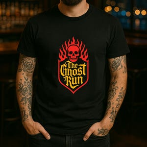 Biker Skull Graphic Tee: Gothic Rock Flame Emblem T-Shirt