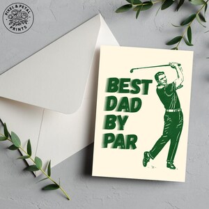 Biglietto per la festa del papà "Best Dad by Par" - Modello Canva modificabile - Biglietto digitale a tema golf - Biglietto divertente per papà stampabile - Download immediato