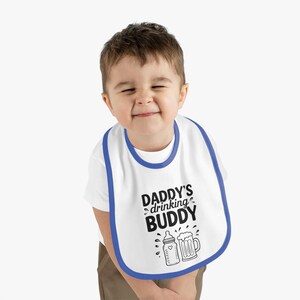 Daddy&#39;s Drinking Buddy Bib, Cute Baby Bib, Father&#39;s Day Gift, New Dad Accessories, Baby Shower Gift, Funny Infant Bib, Baby Feeding Bib