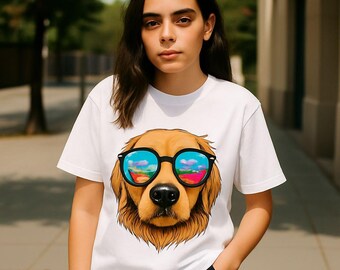 Cool Dog Sunglasses Unisex T-Shirt, Cute Dog Lover Gift, Summer Style Tee, Pet Owner Outfit, Beach Vibe Shirt