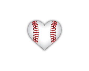 Baseball Heart Sticker