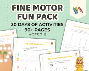 Preschool Fine Motor Skills Pack: 30-Day Activity Worksheets (PDF Download)