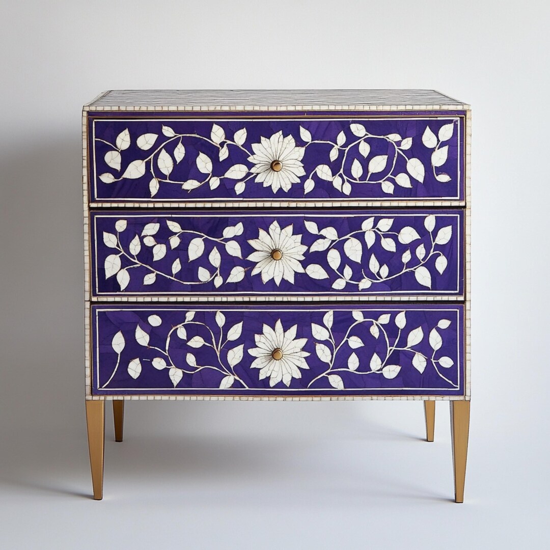 Handmade Bone Inlay Chest of Drawers | Chest of Drawers | Bone Inlay ...