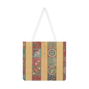 Japanese Traditional Pattern Tote Bag with Colorful Kimono Motifs and Vintage Patchwork Design | asnyan