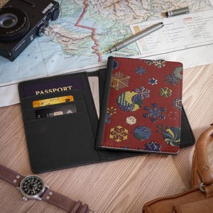 Passport Holder, Japanese Chiyogami Geometric Pattern, RFID Passport Cover, Travel Wallet Gift | asnyan