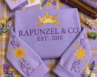 Rapunzel Disney Prinzessinnen Besticktes Sweatshirt, Magic Kingdom Rundhalsausschnitt, Disneyland Trip Shirt