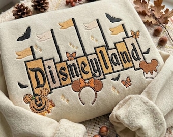 Disneyland Herbst-Sweatshirt mit Stickerei, Kürbis-Mickey-Herbst-Sweatshirt, Halloween-Shirt mit magischen Parks, Geschenkidee für die gemütliche Jahreszeit