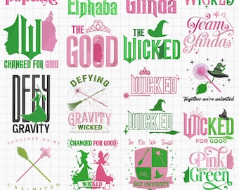 Christmas Witch Movie Embroidery Bundle, Changed For Good Embroidery Design, Defying Gravity Idea, Together We're Unlimited File