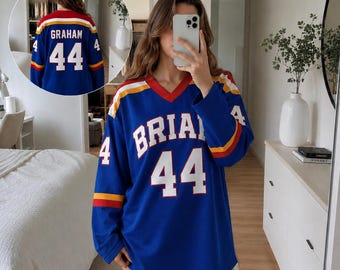 Maillot de hockey personnalisé Briar University, Maillot Garrett Graham 44, Maillot de la série Off Campus, Vêtements de hockey romantique