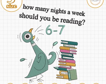 How Many Nights Per Week Should You Be Reading 6 7 Embroidery File, Teacher Six Seven Embroidery Design, 6 7 Meme Idea, Winter Gift