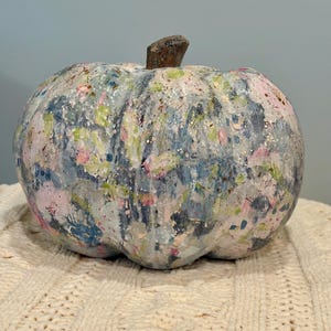 Hand-Painted Glitter Pumpkin: Colorful Autumn Decor