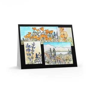 Notitiekaarten met wilde bloemen aquarel – set van 8 – perfect voor verjaardagen, bedankjes en natuurliefhebbers