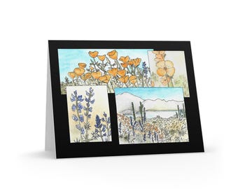 Wildflower Watercolor Note Card Set: Arizona Art, Thank You Cards