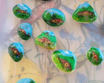 Hobbit Hole Painted Rock - A Little Piece of the Shire