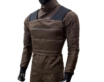 Mandalorian Brown Flight Suit | Star Wars Din Djarin Beskar Costume | 3-Piece Custom Bounty Hunter Cosplay Set