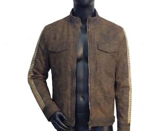 Cassian Andor Cosplay Jacket | Dark Brown Canvas Rebel Captain Coat | Rogue One Inspired