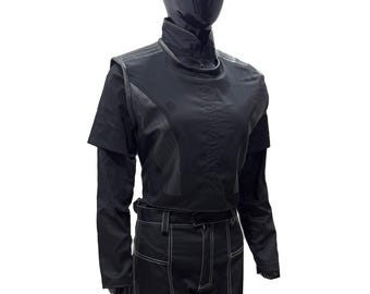 Disfraz de Bo-Katan de Star Wars / Traje de vuelo negro mandaloriano para mujer / Traje de cosplay personalizado