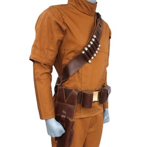Star Wars Mandalorian Din Djarin Flight Suit-kostuum met holster | Aangepaste premiejager-cosplay-outfit | Geïnspireerd door Beskar Armor
