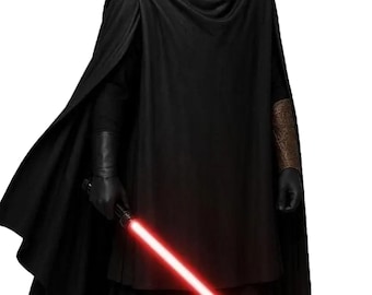 The Stranger Cosplay Costume | Star Wars Acolyte Inspired Sith Robe and Cape | Dark Side Outfit for Comic Con & Halloween