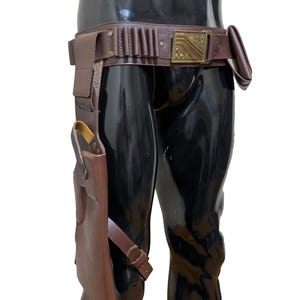 Boba Fett Mandalorian Ammo Belt & Holster | Star Wars Bounty Hunter Leather Cosplay Accessory | Custom Costume Props