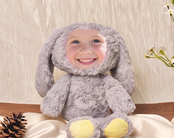 Custom Plüsch-Häschen: Personalisiertes Gesicht Foto Andenken Geschenk (15.7 Zoll, 40 cm Groß)