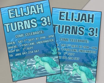 Under the Sea Birthday Invitation | Ocean Party Invite | Digital Download | Editable Template