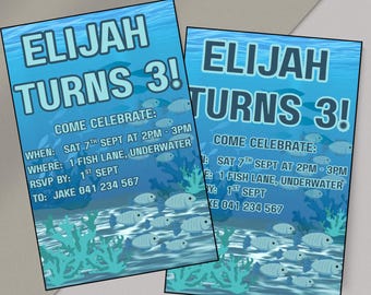 Under the Sea Birthday Invitation | Ocean Party Invite | Digital Download | Editable Template