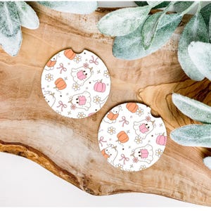 Personalized Car Coasters | Absorbent Boho Car Accessories | Cute Cup Holder Coasters for Women | Custom Car Decor Gift for Her
