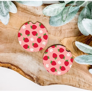Personalized Car Coasters | Absorbent Boho Car Accessories | Cute Cup Holder Coasters for Women | Custom Car Decor Gift for Her