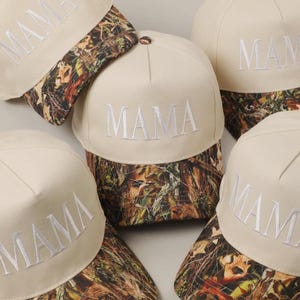Mama Embroidered Snapback Hat | Camo Brim Structured Cap | Cool Mom Gift|Trendy Mama Hat | Outdoorsy Mom Baseball Cap Mom Life Trucker Style
