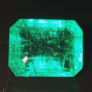 Loose Gemstone Natural Green Emerald Colombian Emerald Gems Transparent Emerald 10.77 Ct Emerald Cut Emerald GIL Certified Emerald Gemstone